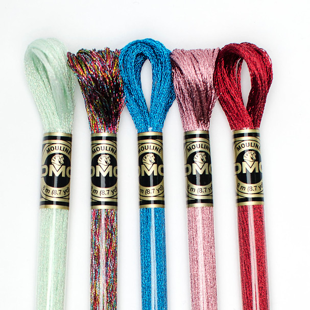 METALLIC EMBROIDERY FLOSS - 6 SKEINS 8M