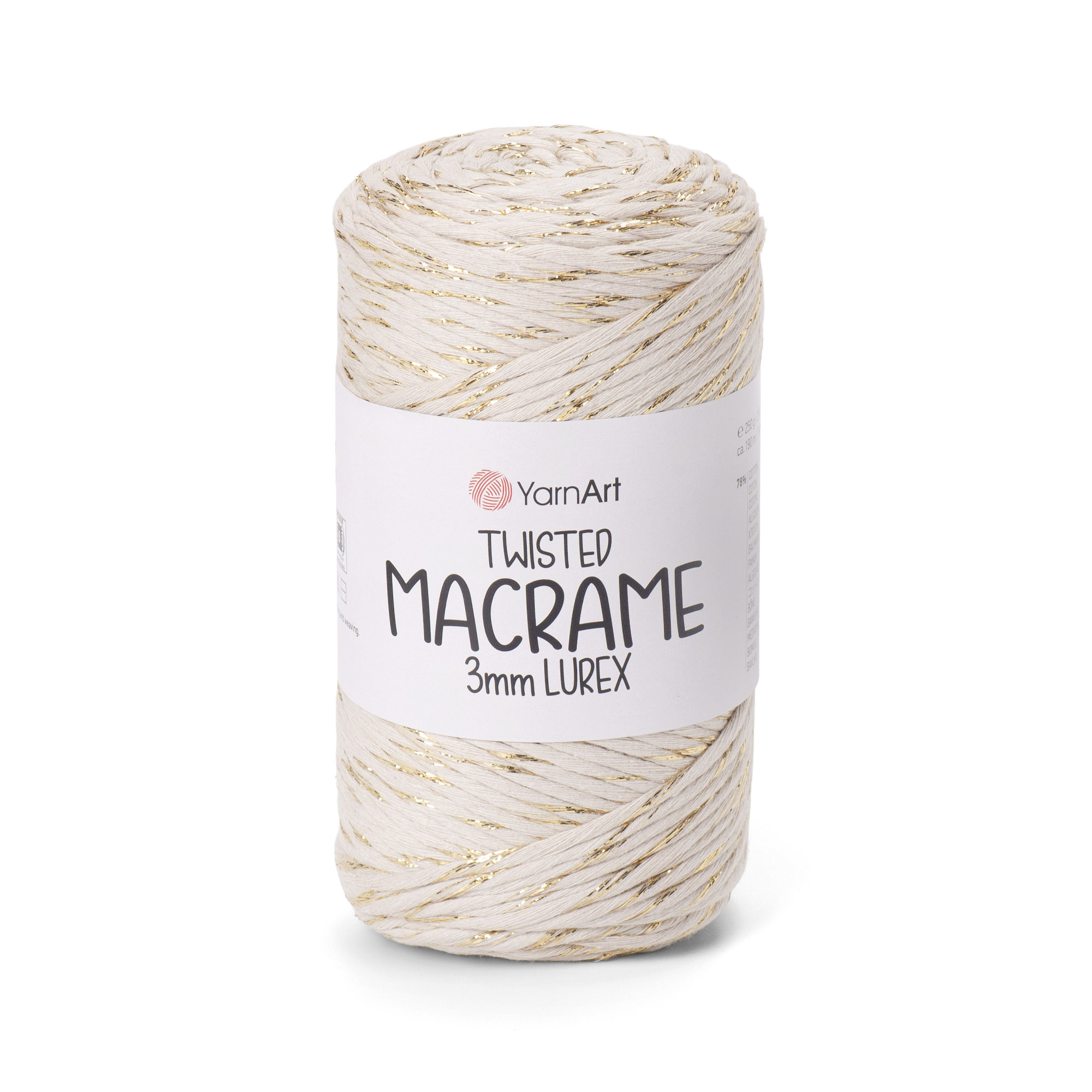 TWISTED MACRAME 3MM LUREX